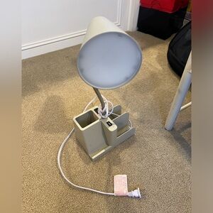 Lamp w charger port and compartments